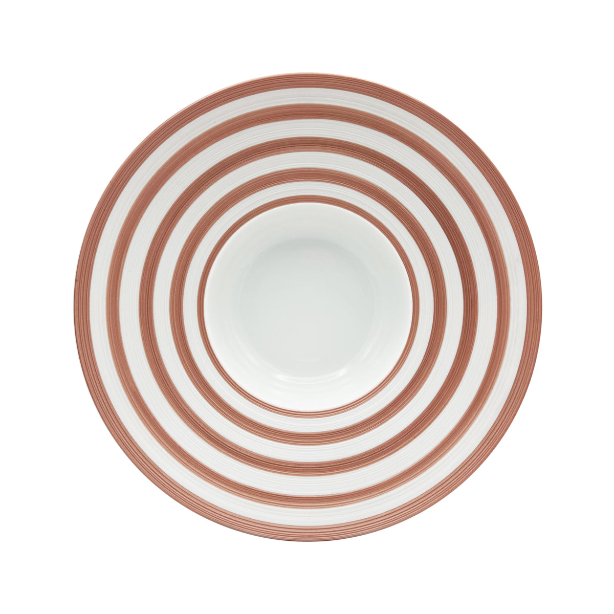 HEMISPHERE Rayé Rose Métallique - Assiette creuse à aile GM
