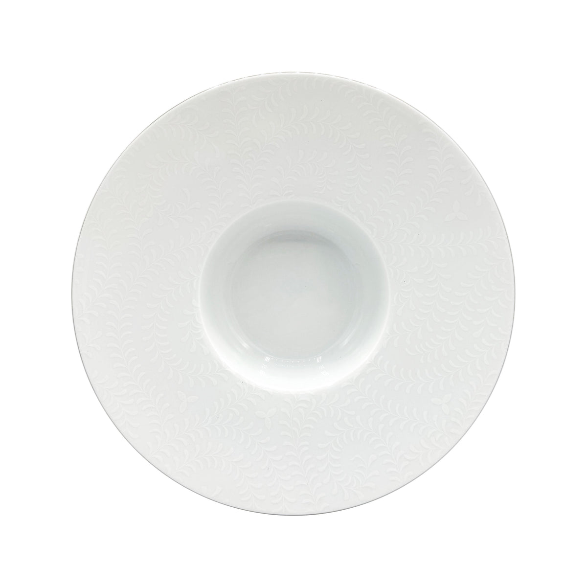 ARJUNA Blanc Filet Or - Assiette creuse à aile GM
