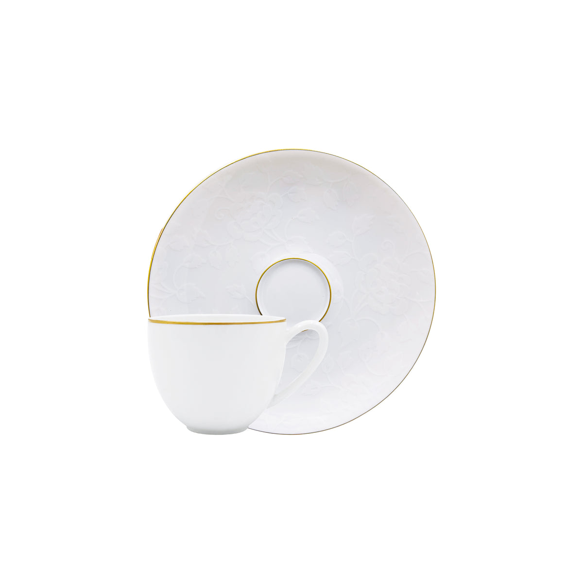 CHARDONS Blanc Filet Or - Tasse café & soucoupe