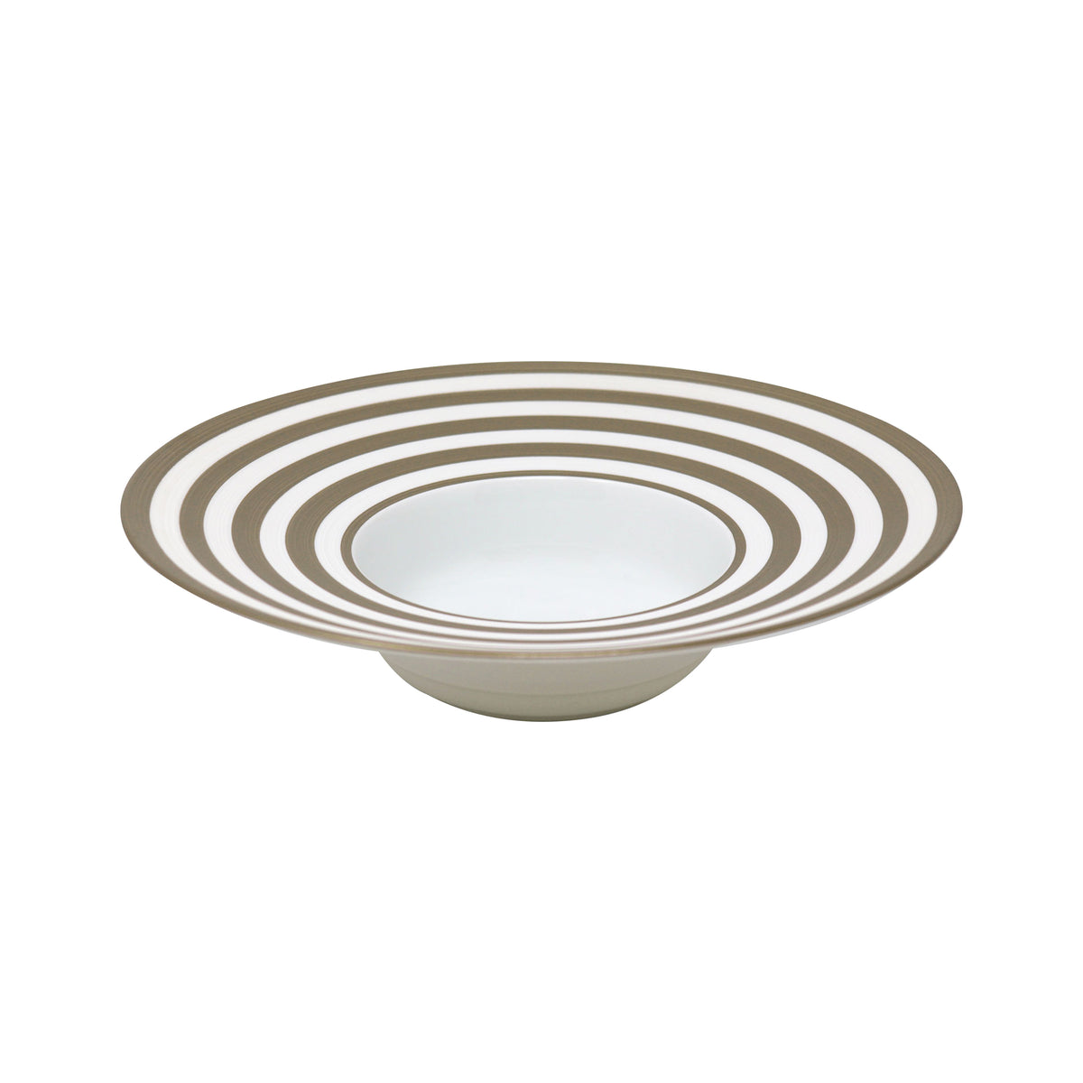 HEMISPHERE Striped Grey Metallic - Rim soup plate, large