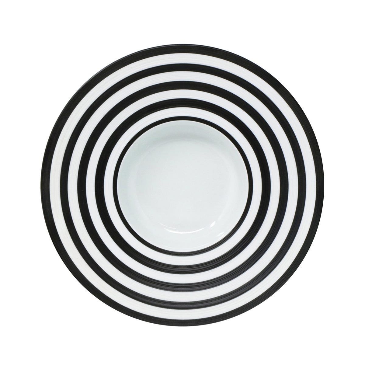 HEMISPHERE Black Striped Bakelite - Rim soup plate, large