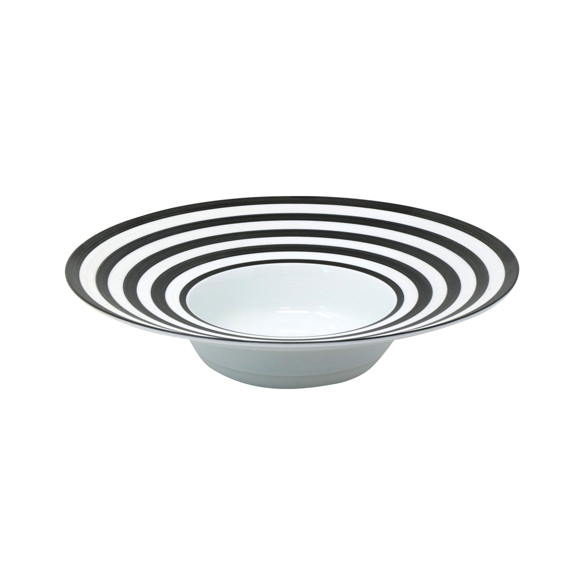 HEMISPHERE Black Striped Bakelite - Rim soup plate, large