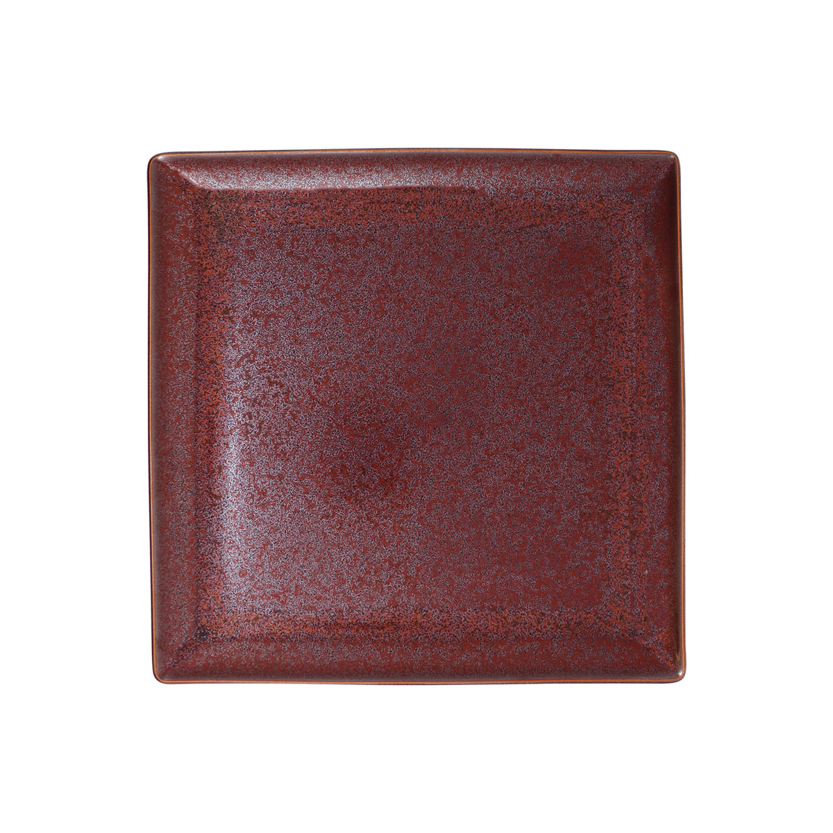 RED GRANITE - Square plate 27 cm