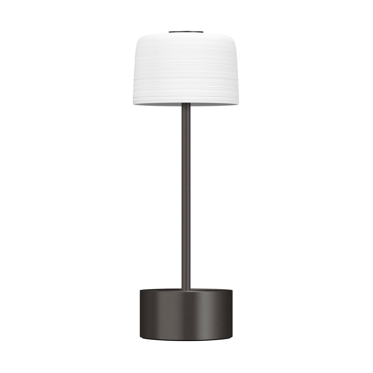 HEMISPHERE Satin White - Lamp on Matte Black base