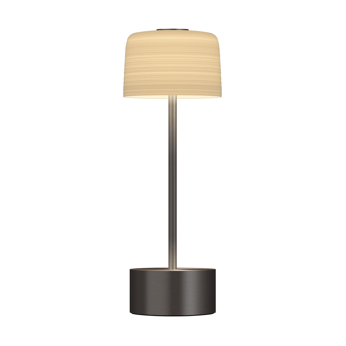 HEMISPHERE Satin White - Lamp on Matte Black base