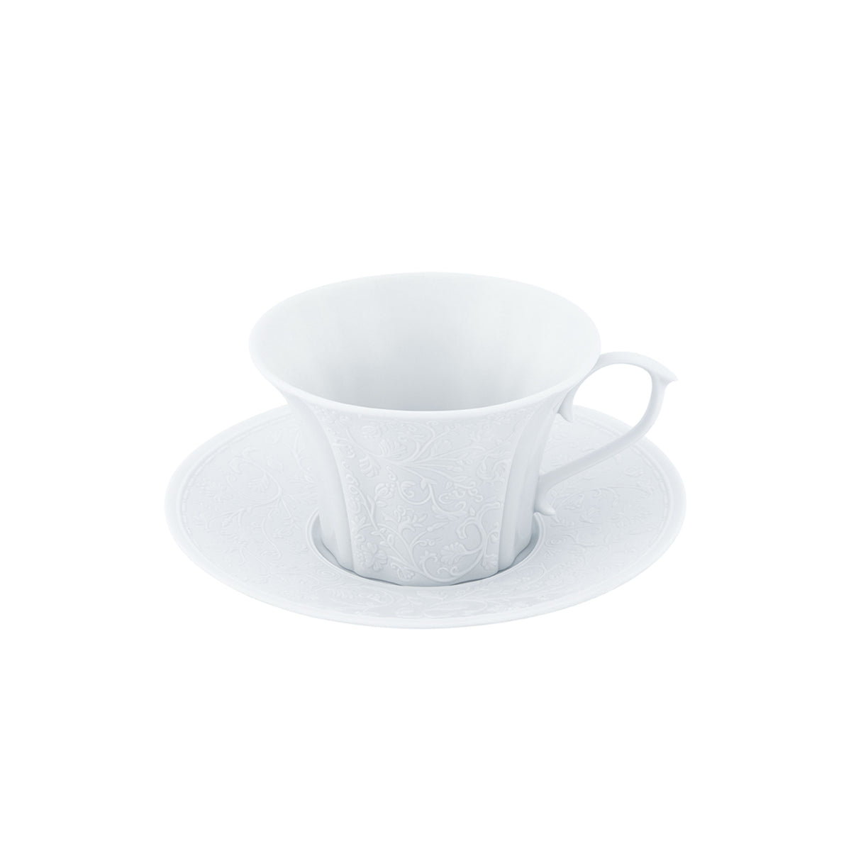 SWAN Blanc Satiné - Tasse café & soucoupe