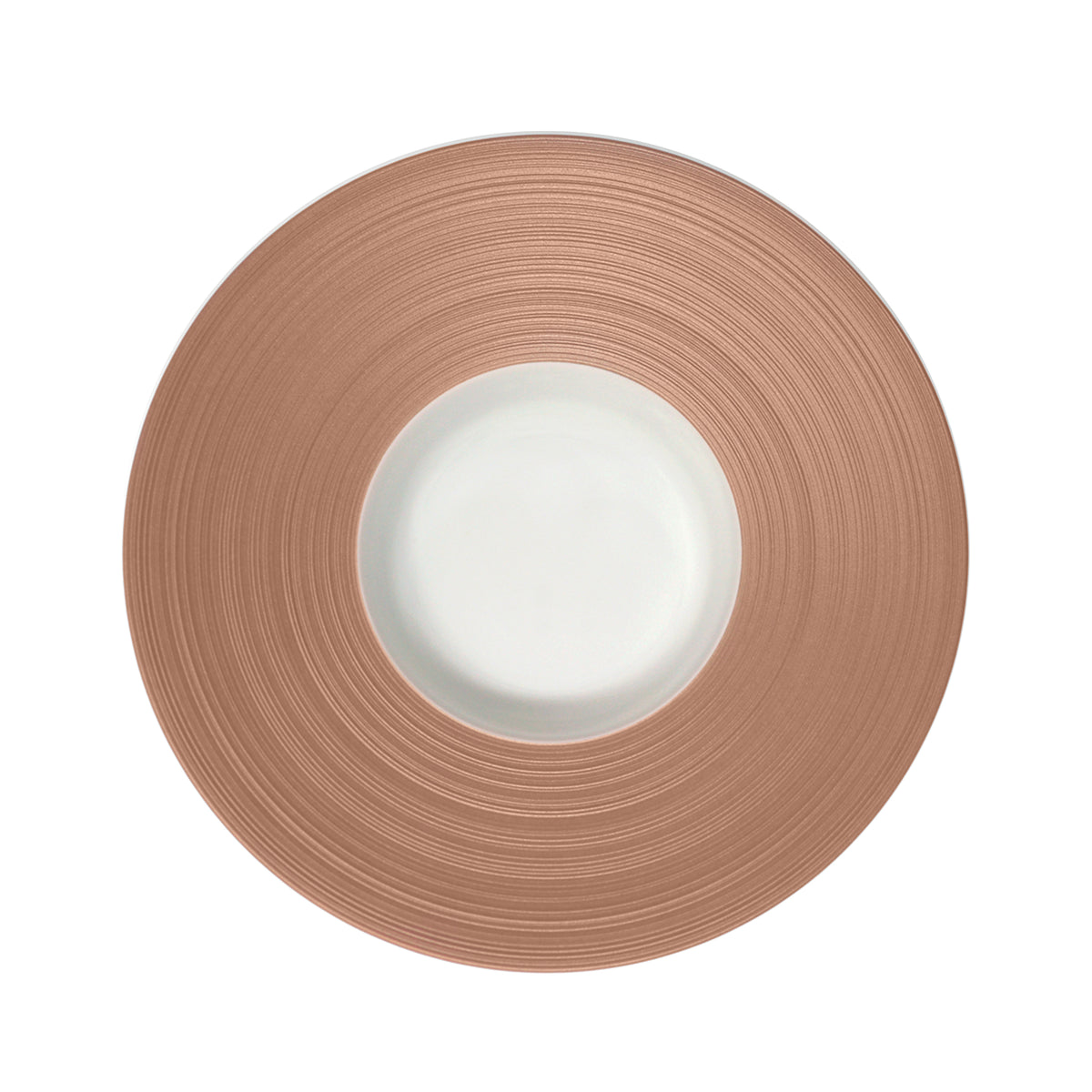 HEMISPHERE Rose métallique - Assiette creuse à aile GM