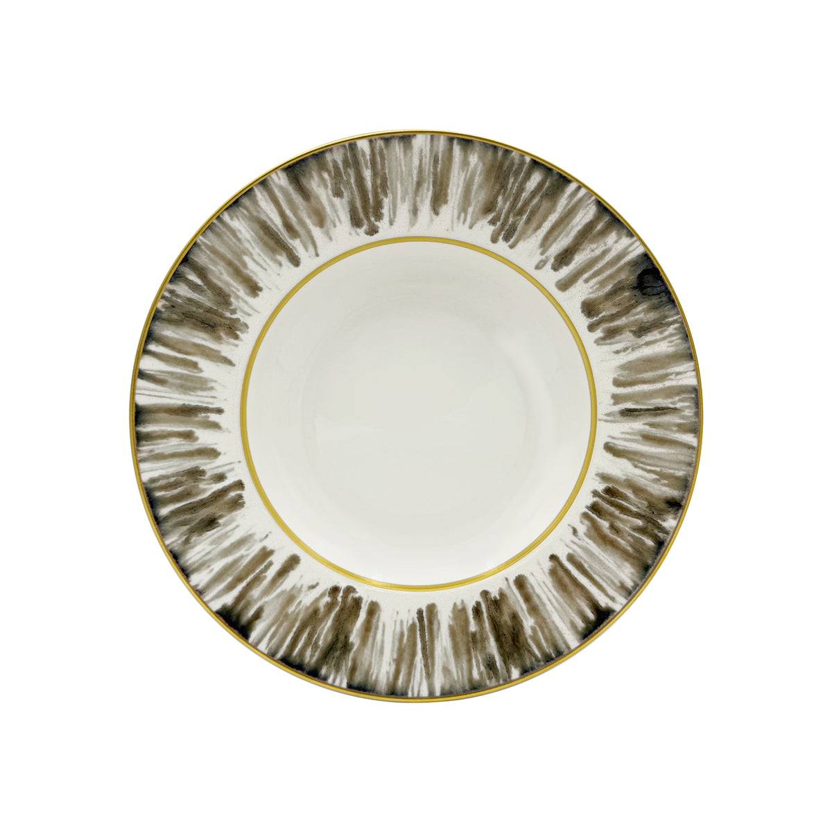 ECAILLE CREME Filet Or - Assiette creuse à aile MM, 1824