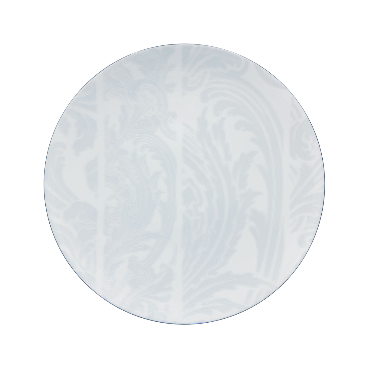 INDIENNES Bleu Perle filet Platine - Assiette plate