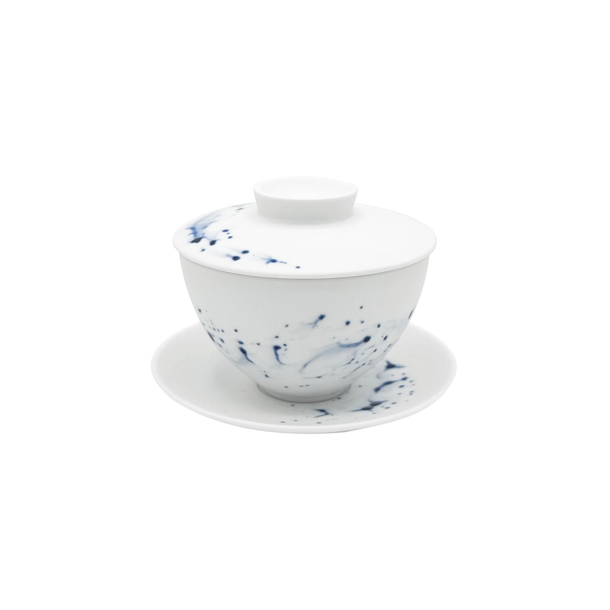 BLUE IMPRESSION - Tasse thé & soucoupe asiatiques (couvercle inclus)