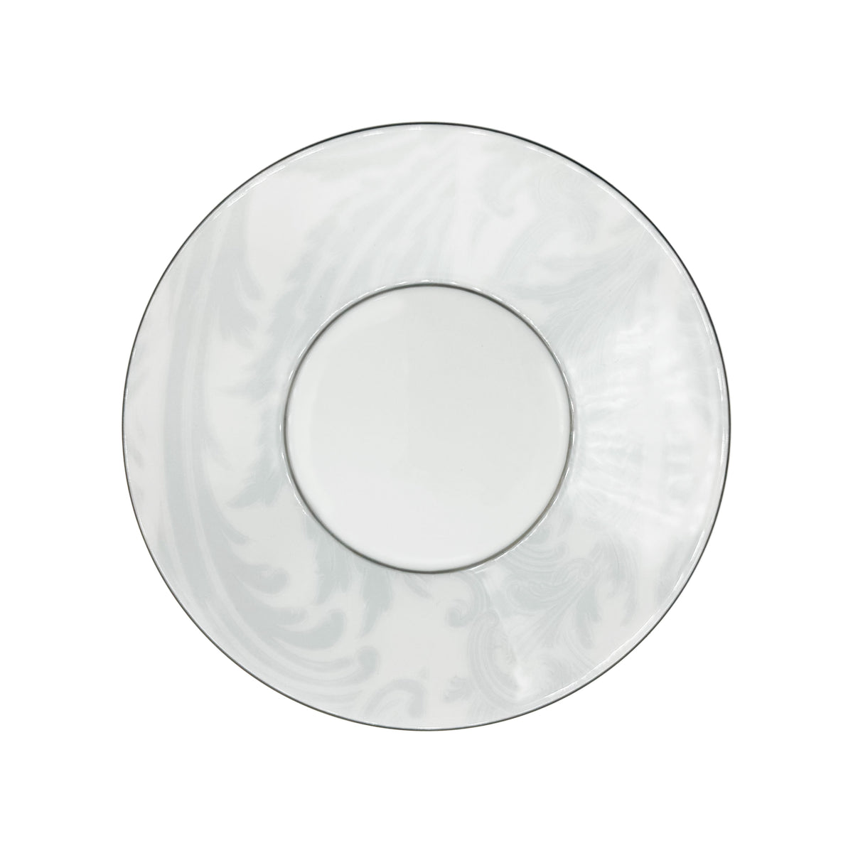 INDIENNES Bleu Perle filet Platine - Tasse déjeuner & soucoupe