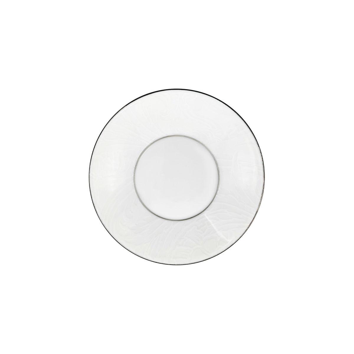 INDIENNES Blanc sur Blanc filet Platine - Tasse thé et soucoupe