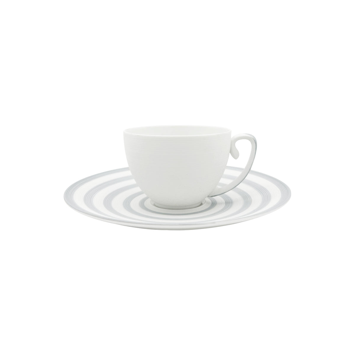 HEMISPHERE Rayé Gris - Tasse café extra & soucoupe