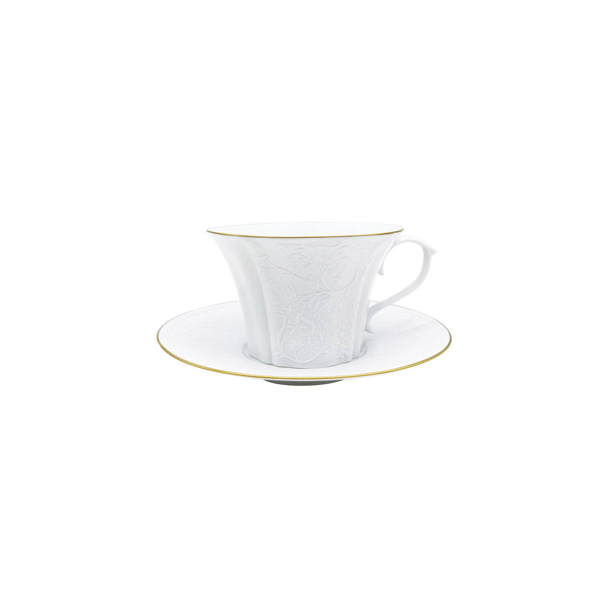 SWAN Blanc Filet Or - Tasse café & soucoupe