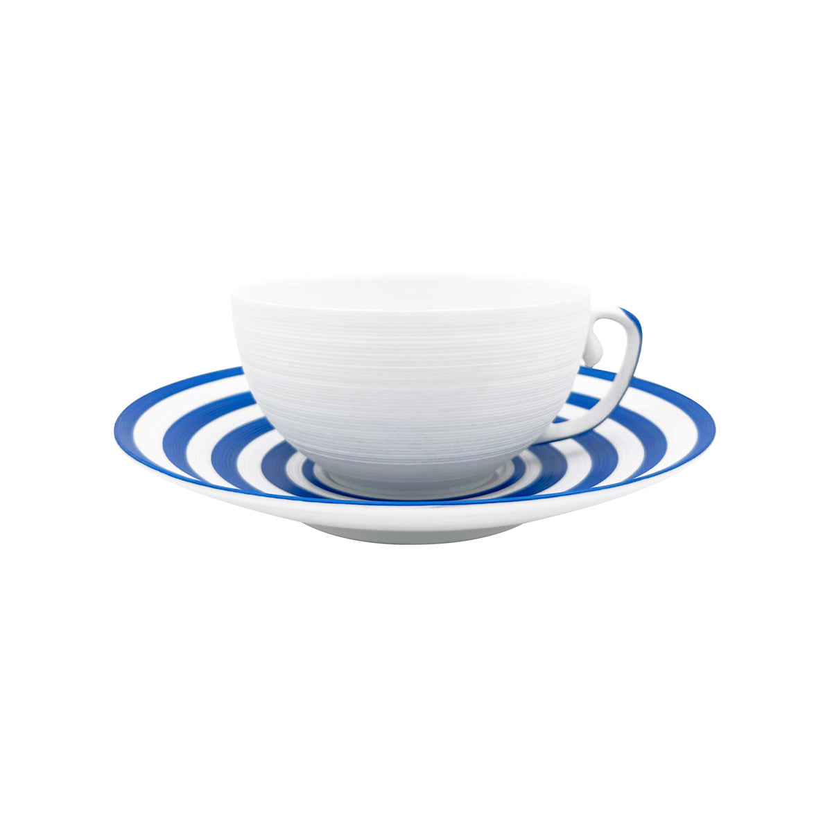 HEMISPHERE Rayé Bleu Roi - Tasse déjeuner & soucoupe