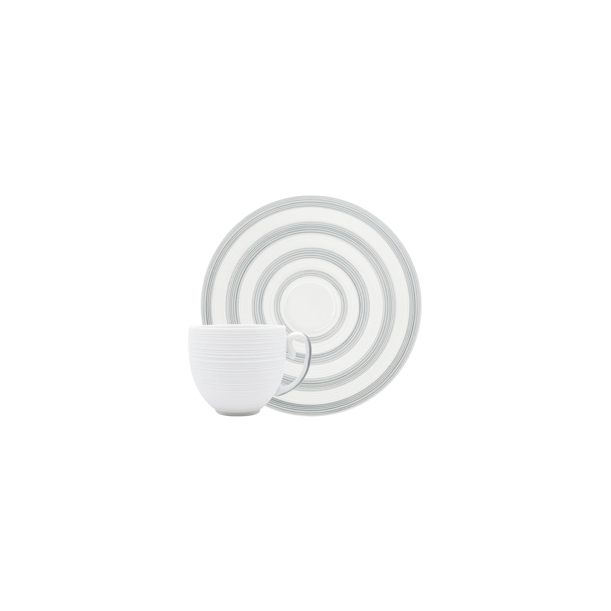 HEMISPHERE Rayé Gris - Tasse moka & soucoupe