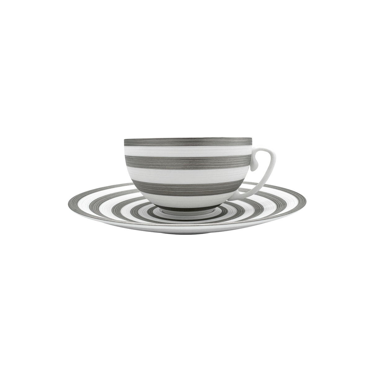 HEMISPHERE Rayé Platine - Tasse thé & soucoupe