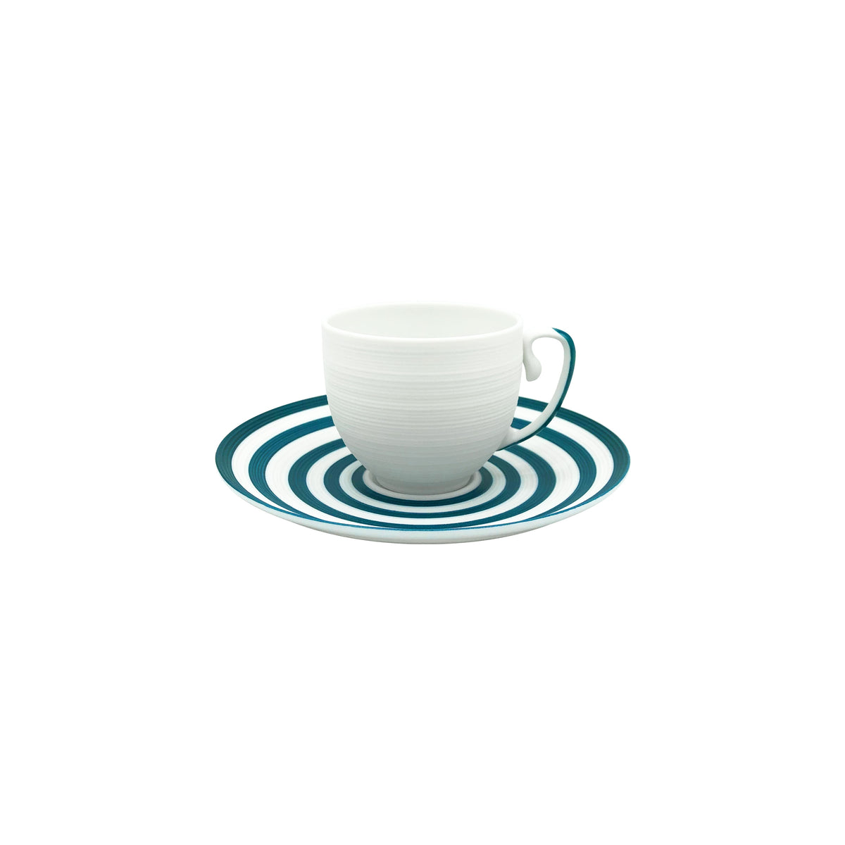 HÉMISPHÈRE Rayé Bleu persan - Tasse café & soucoupe