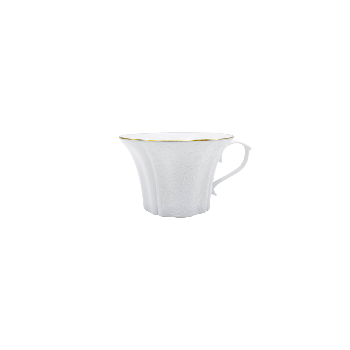 SWAN Blanc Filet Or - Tasse café & soucoupe