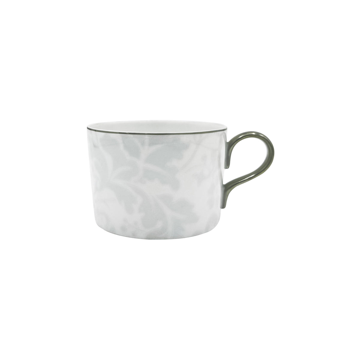 INDIENNES Bleu Perle filet Platine - Tasse déjeuner & soucoupe