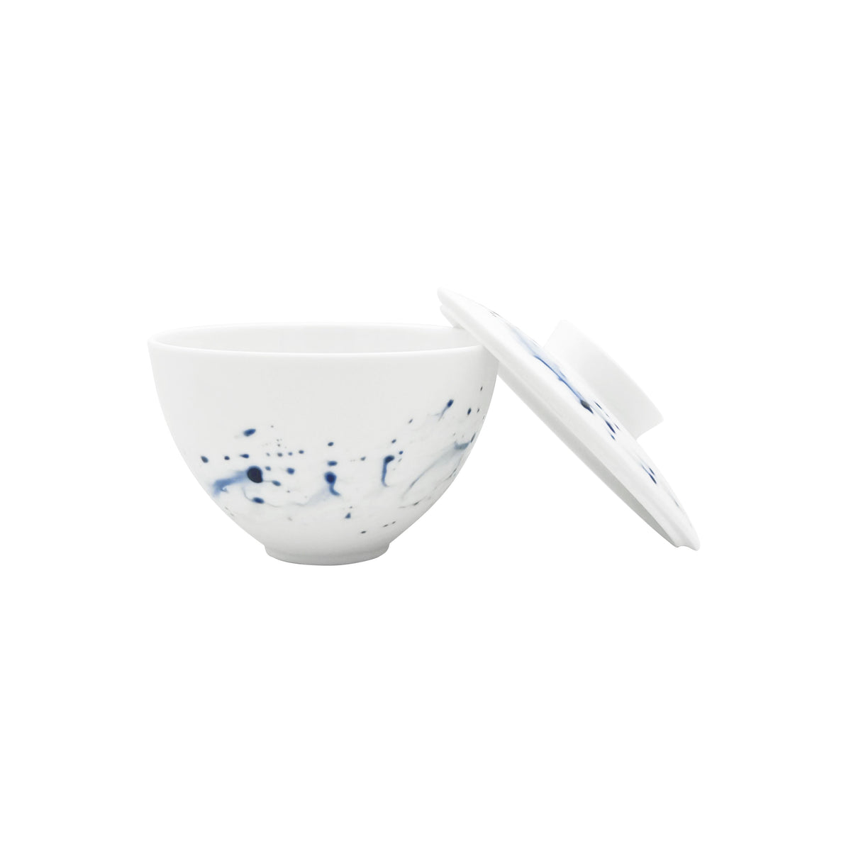 BLUE IMPRESSION - Tasse thé & soucoupe asiatiques (couvercle inclus)