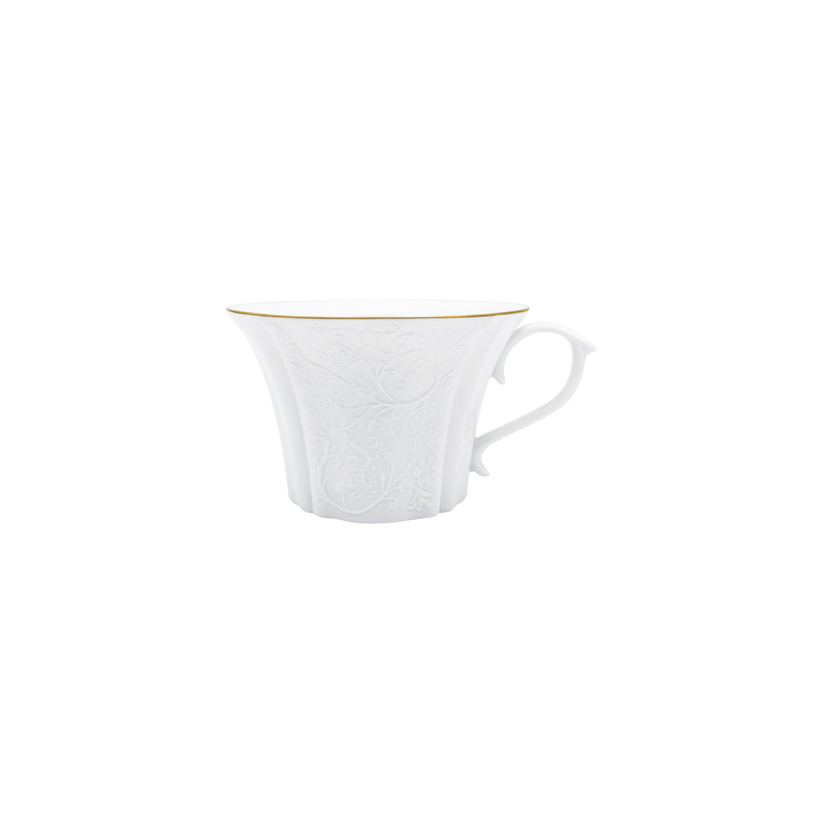 SWAN Blanc Filet Or - Tasse thé & soucoupe