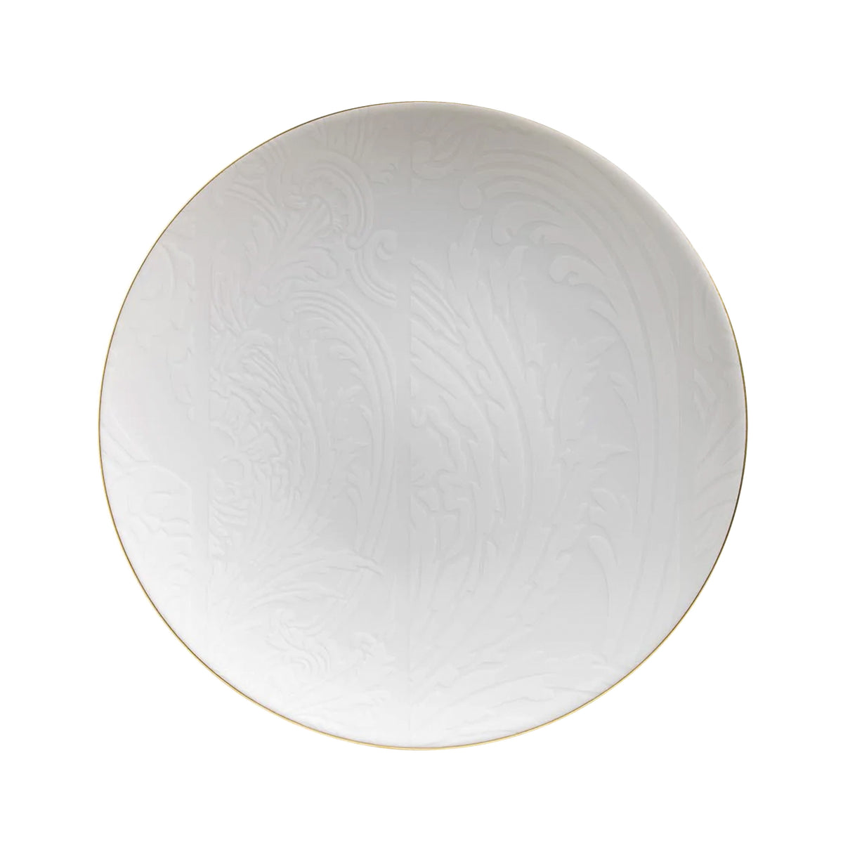 INDIENNES Blanc sur Blanc filet Or - Assiette plate