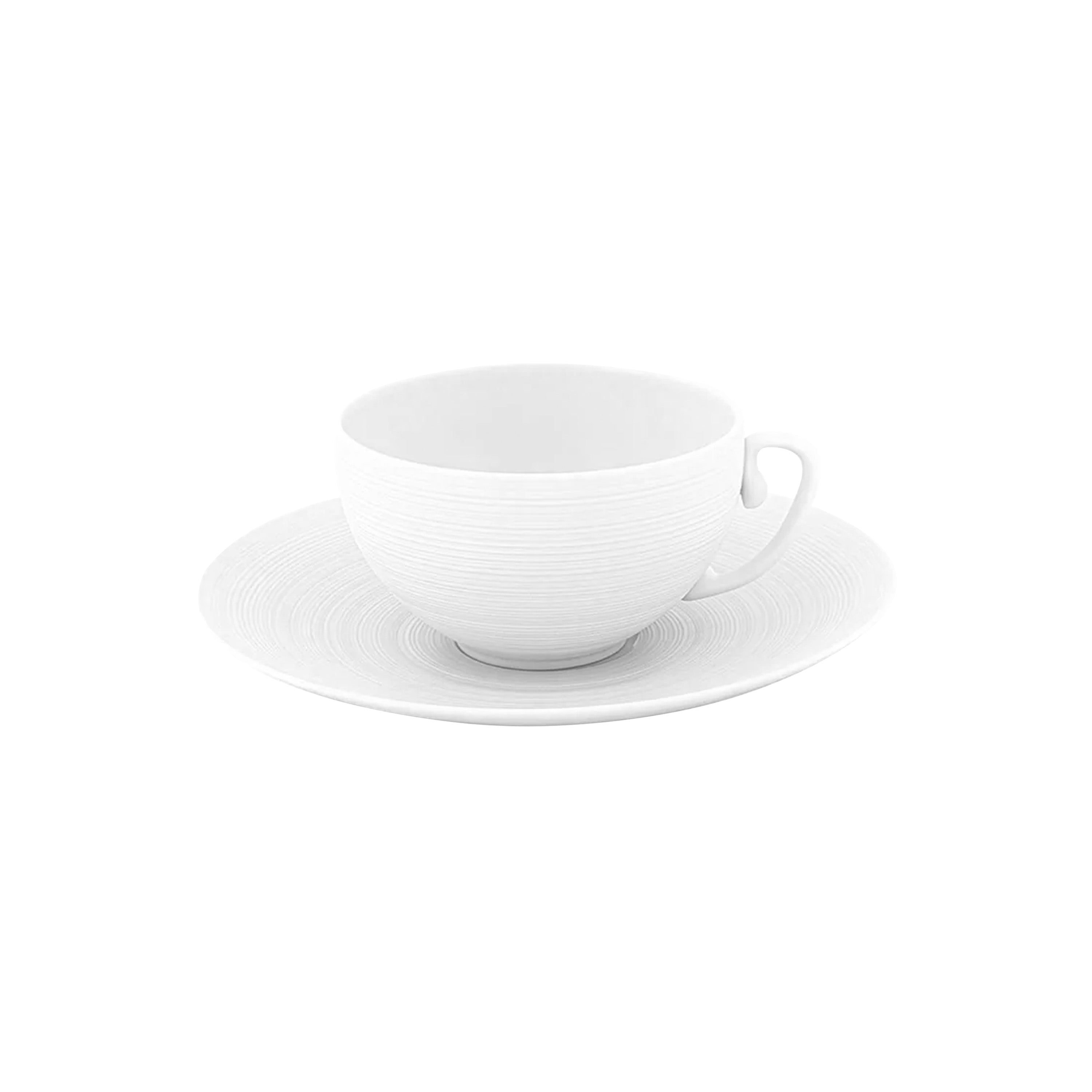HEMISPHERE Blanc Satiné Tasse thé soucoupe - Main Image