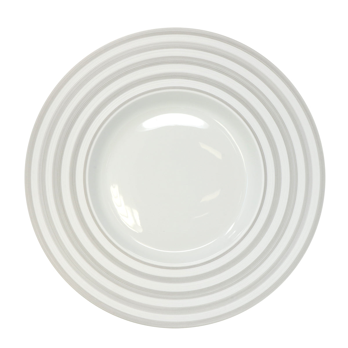 HEMISPHERE Rayé Gris - Assiette creuse à aile GM