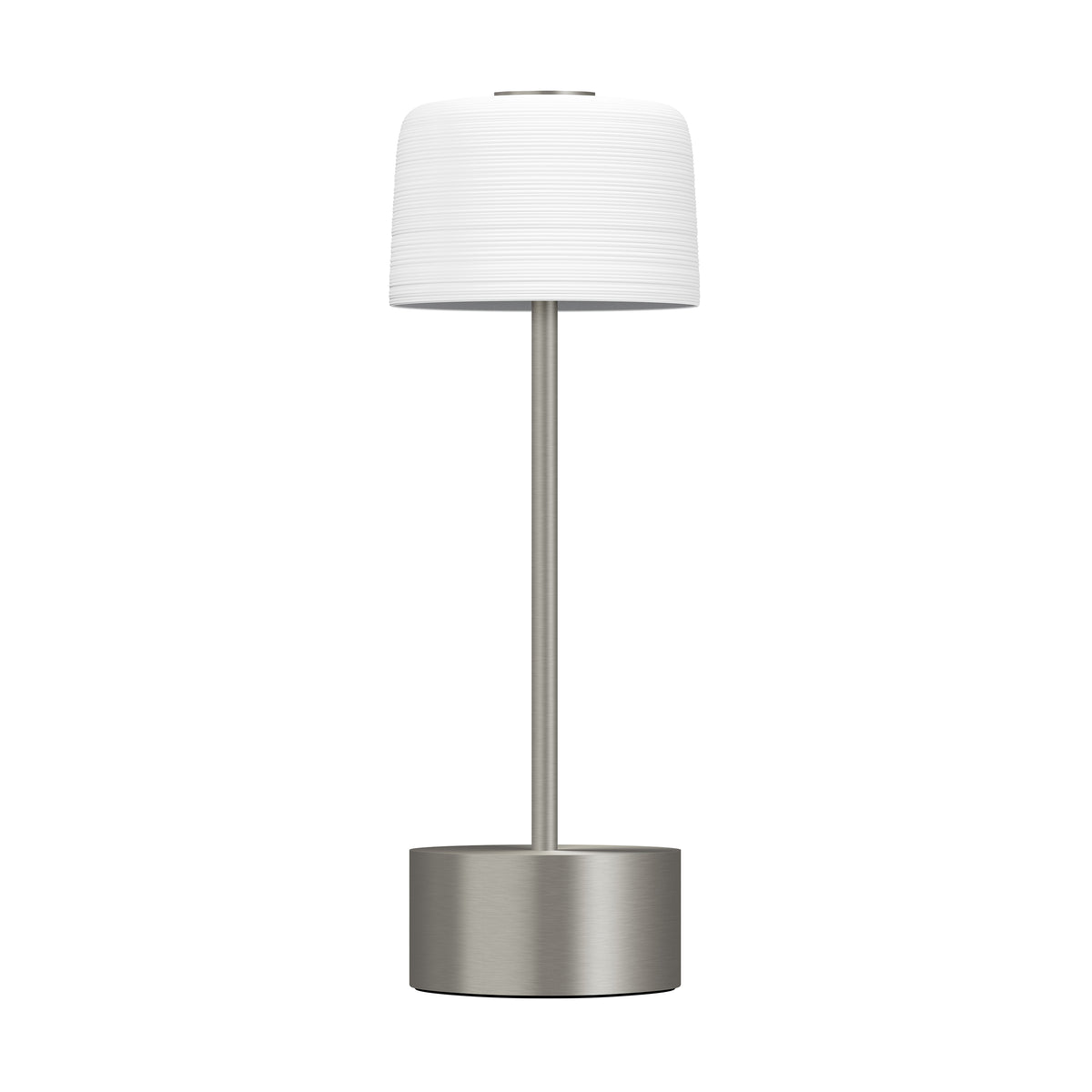 HEMISPHERE Blanc Satiné - Lampe sur pied argenté