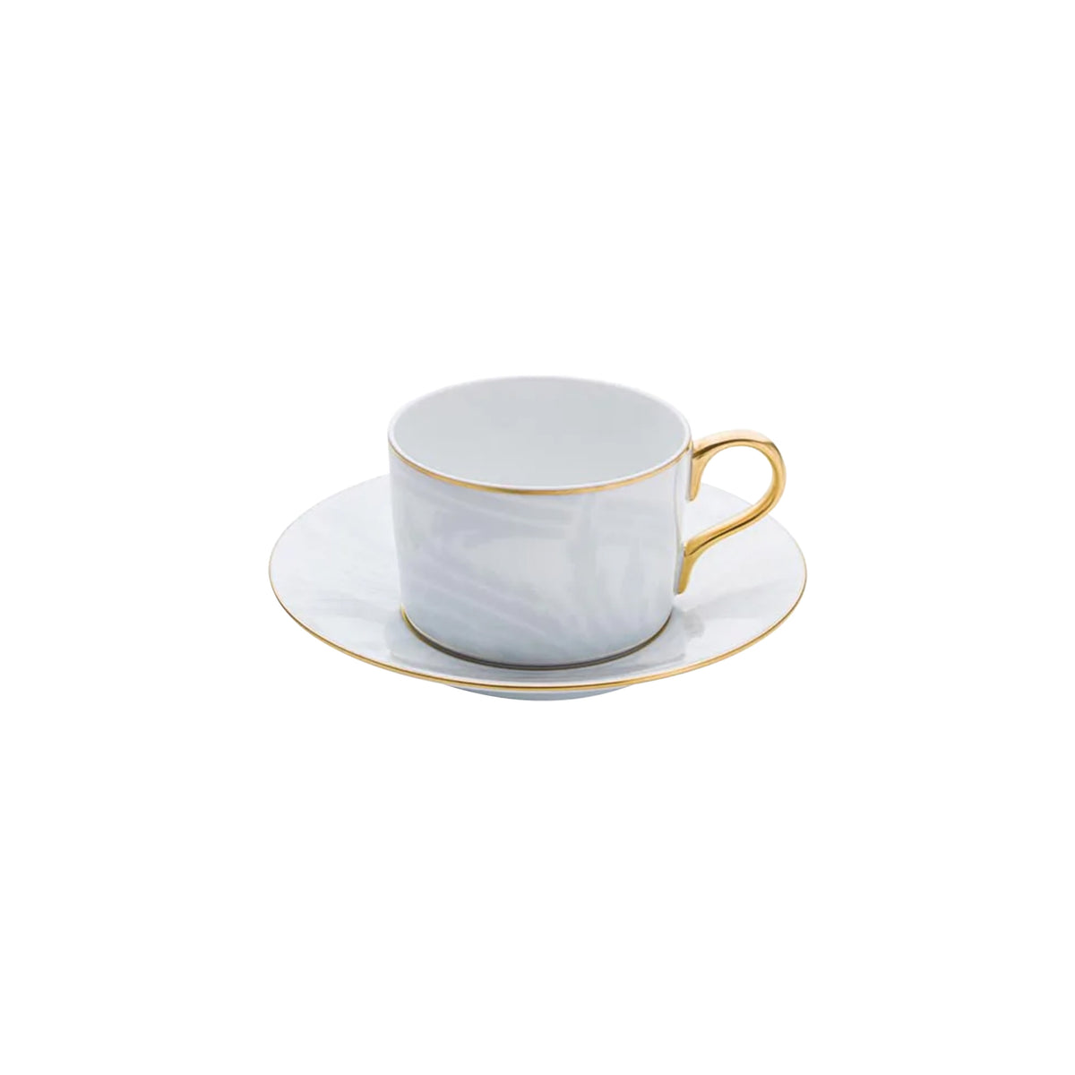 INDIENNES Bleu Perle filet Or - Tasse thé & soucoupe