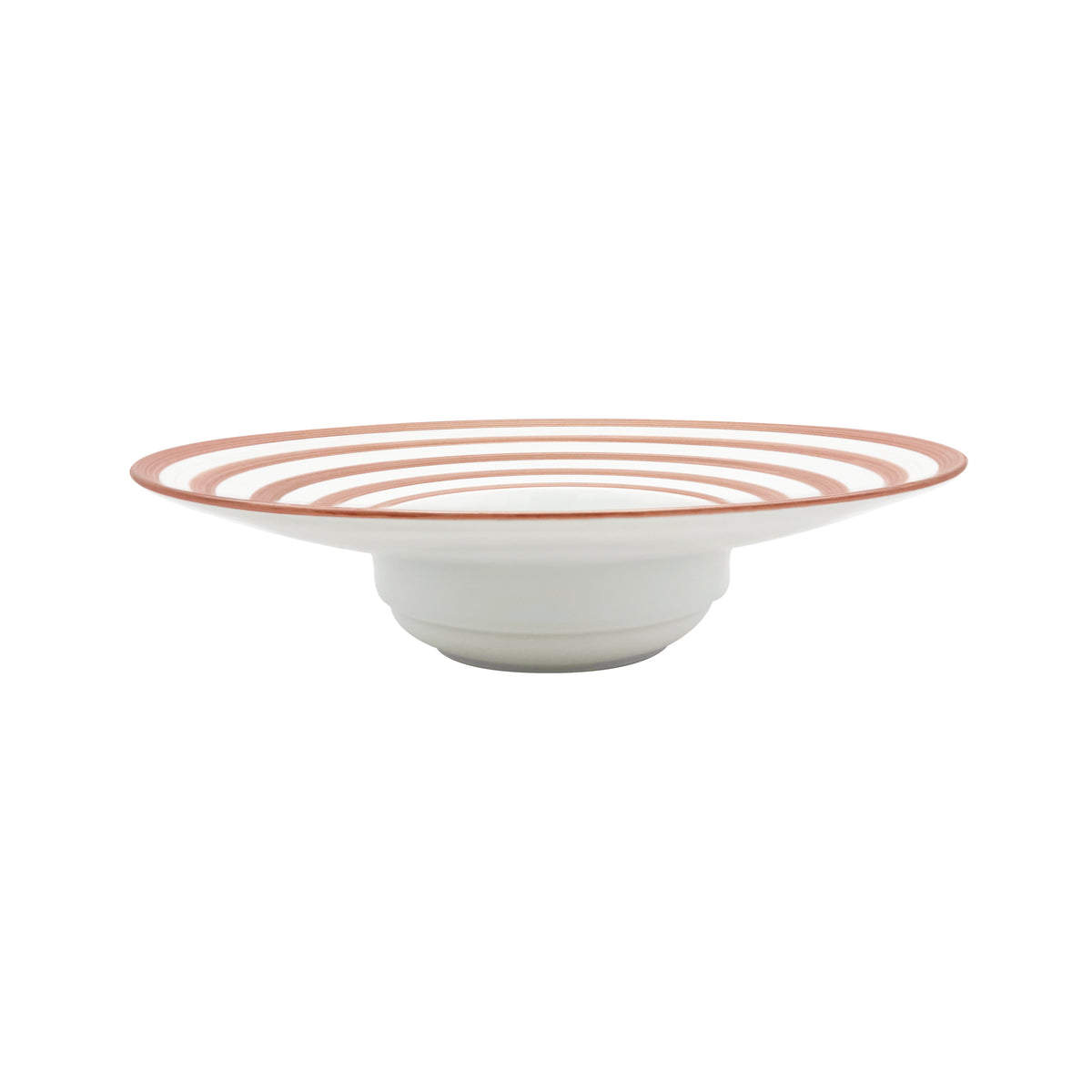HEMISPHERE Rayé Rose Métallique - Assiette creuse à aile GM