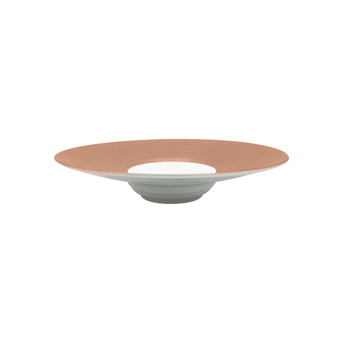 HEMISPHERE Rose métallique - Assiette creuse à aile MM