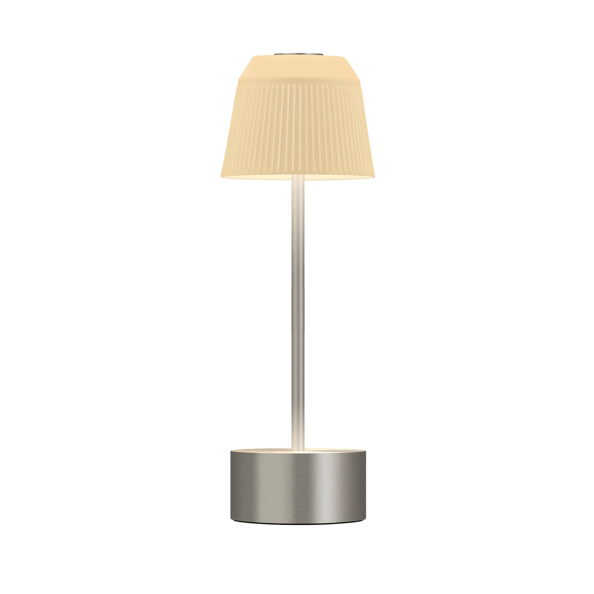 BOLERO Blanc Satiné - Lampe sur pied argenté