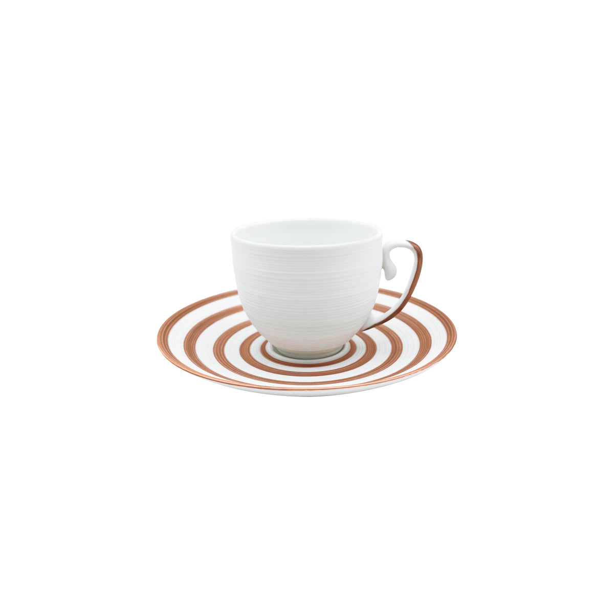 HEMISPHERE Rayé Rose Métallique - Tasse café & soucoupe