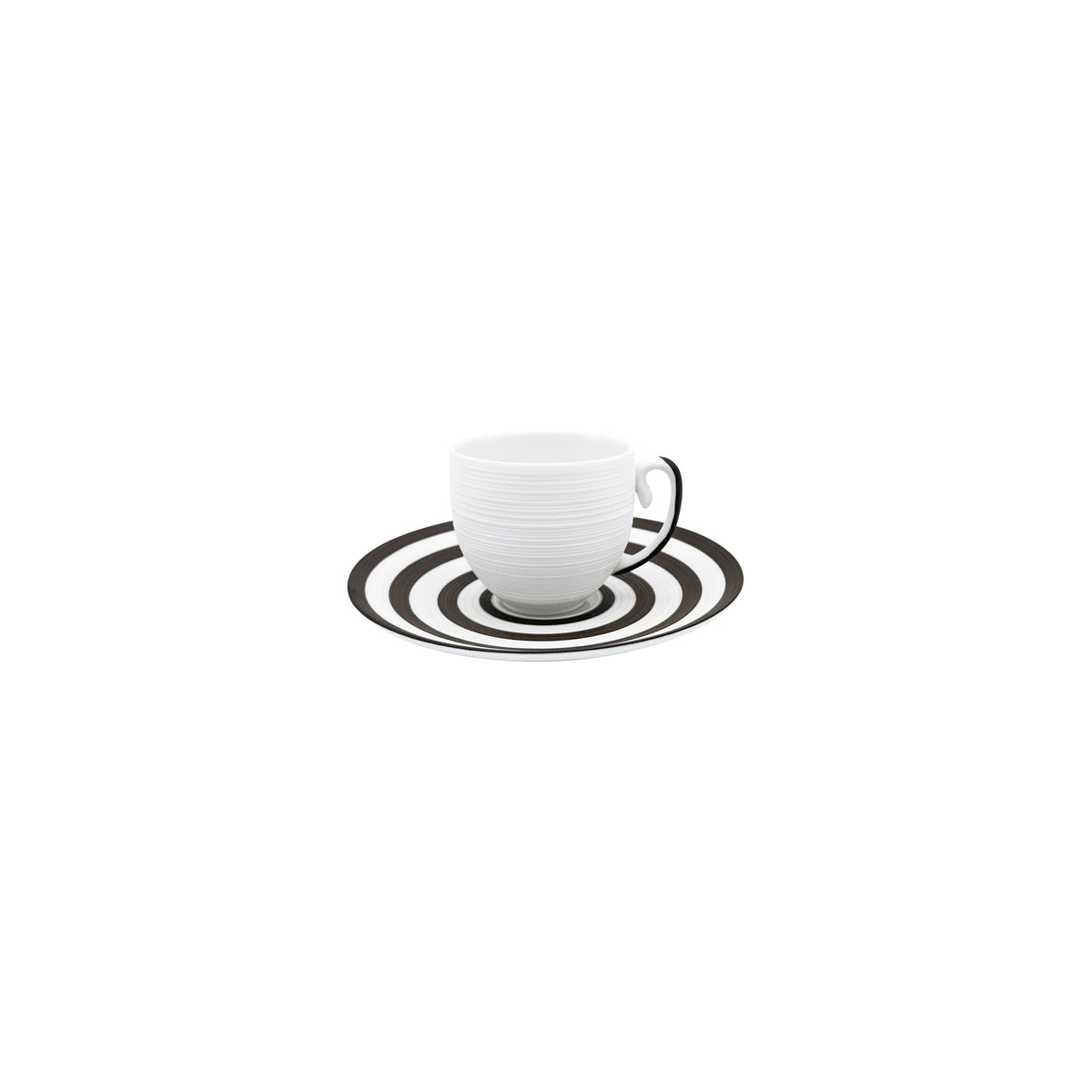 HEMISPHERE Rayé Sépia - Tasse moka & soucoupe