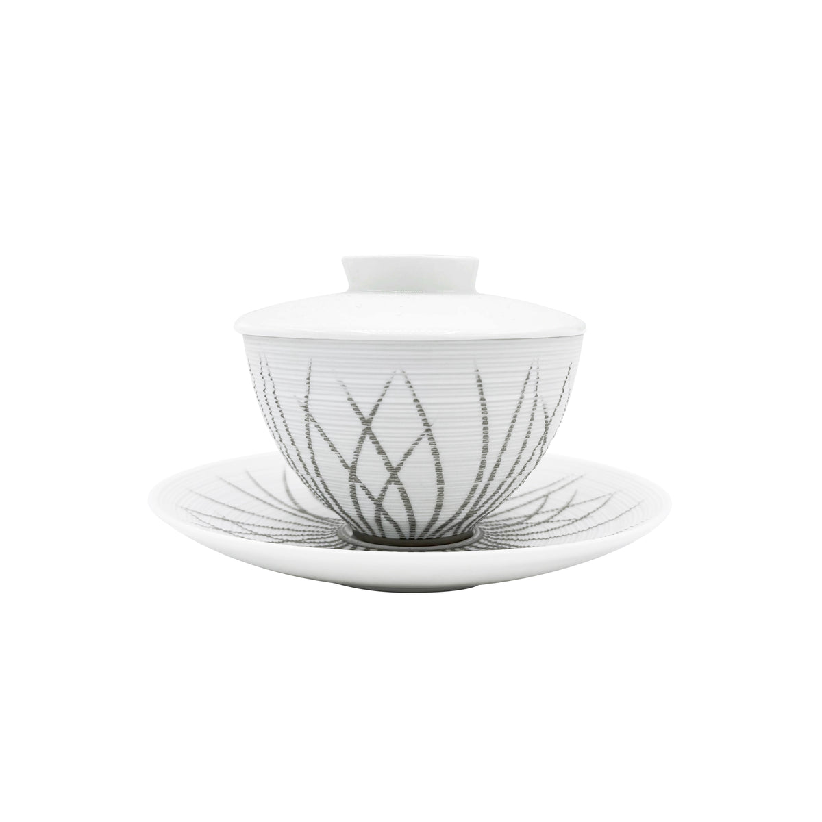 HEMISPHERE Toundra Platine - Tasse thé & soucoupe asiatiques (couvercle inclus)