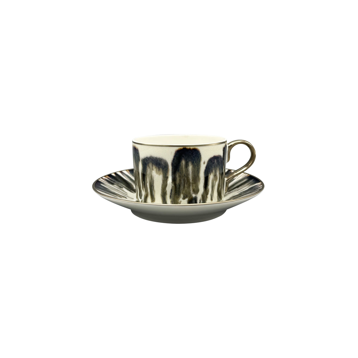 ECAILLE CREME bronze thread - Tea set (cup & saucer)