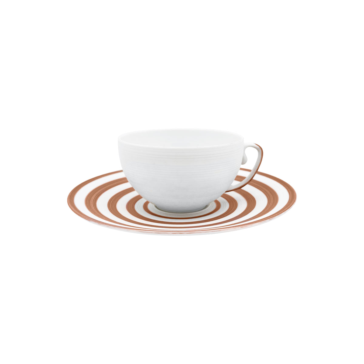 HEMISPHERE Rayé Rose Métallique - Tasse thé & soucoupe