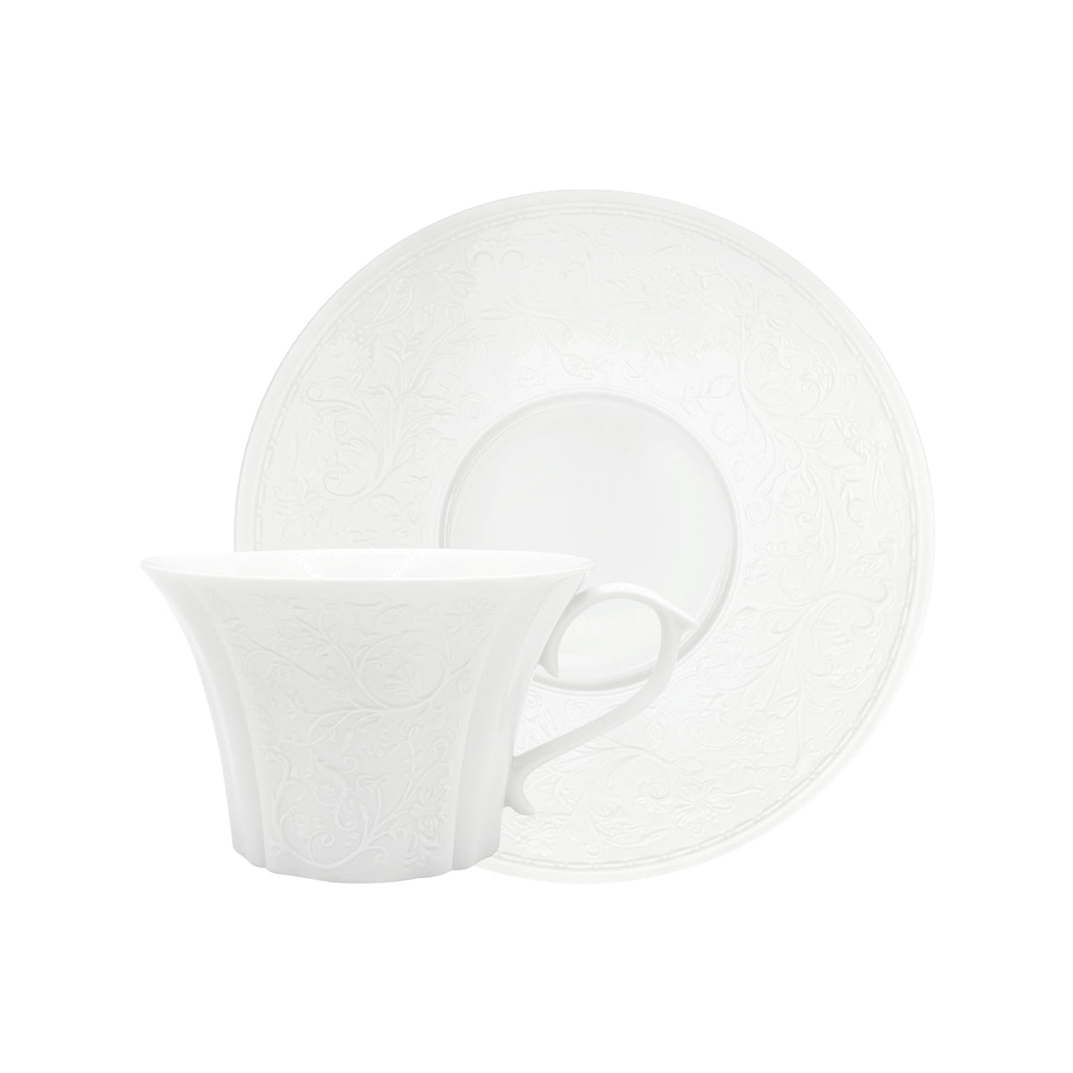 SWAN Blanc Satiné - Tasse thé & soucoupe