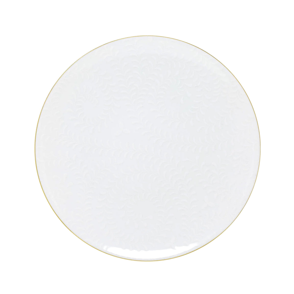 ARJUNA white on white thread Gold - Dinner plate