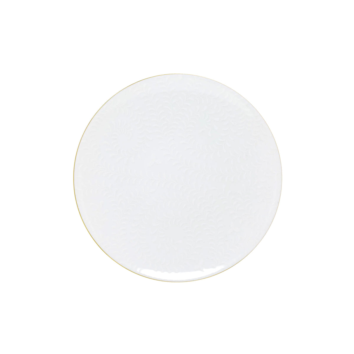ARJUNA white on white thread Gold - Dessert plate