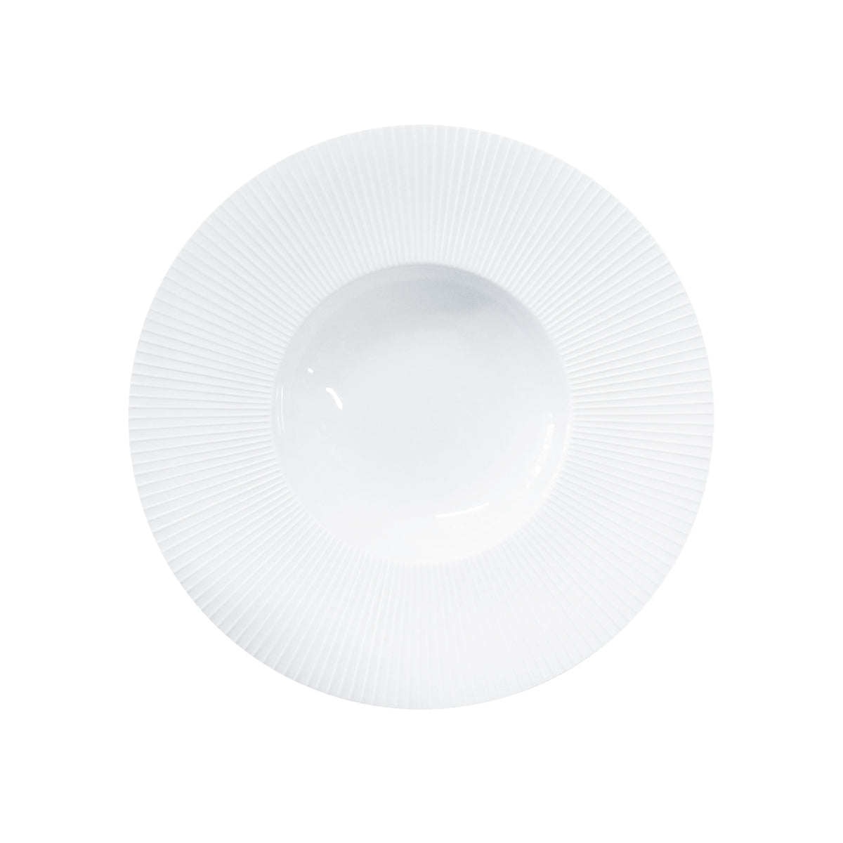 BOLERO White satin - Soup plate with JDC wing