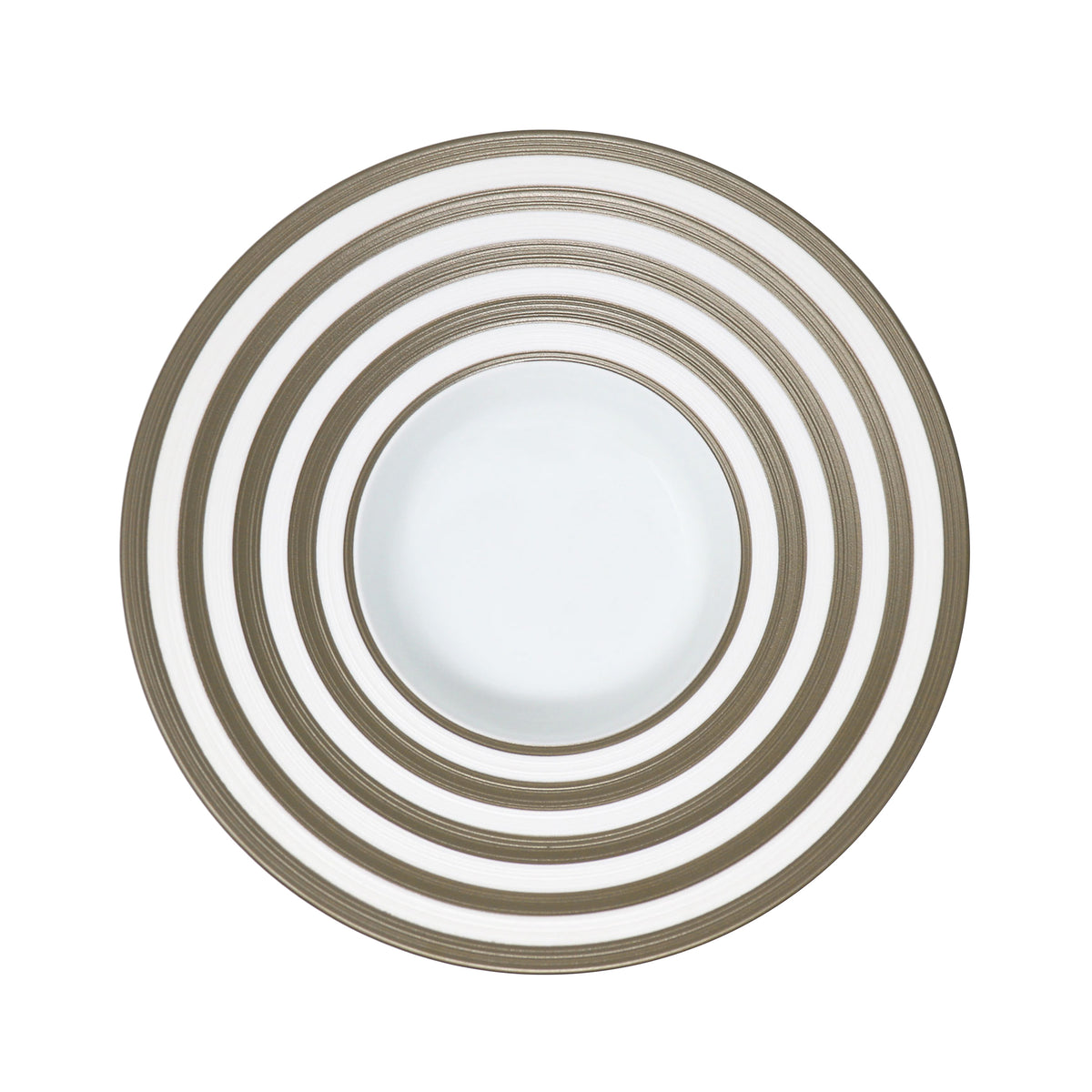 HEMISPHERE Striped Grey Metallic - Rim soup plate, large
