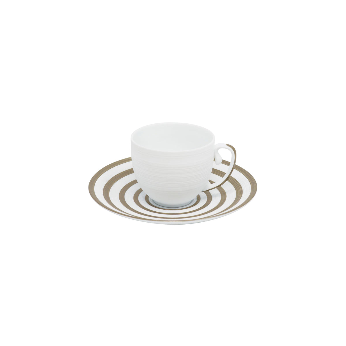 HEMISPHERE Striped Metallic Grey - Coffee set (cup & saucer)