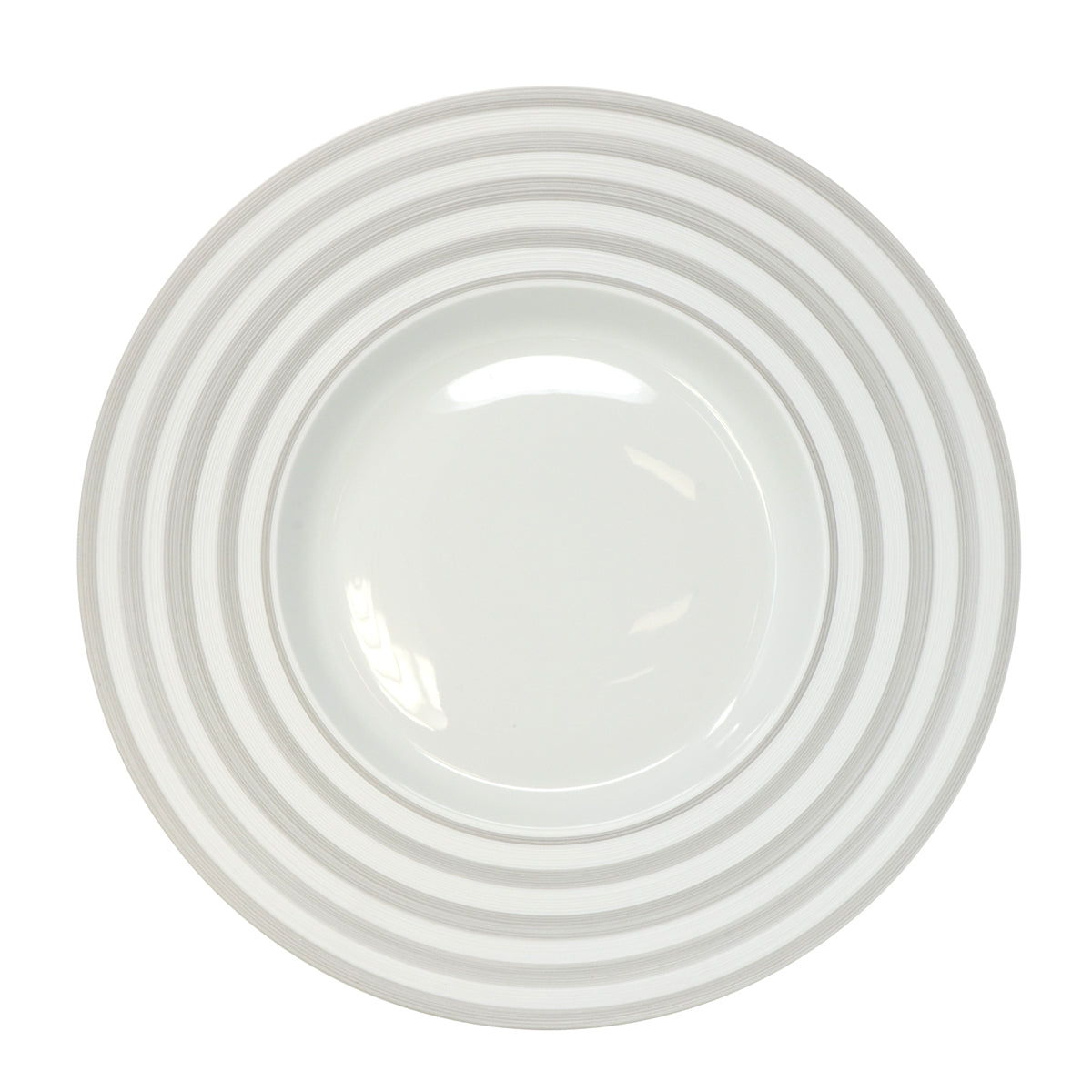 HEMISPHERE Grey Striped - Rim soup plate, large