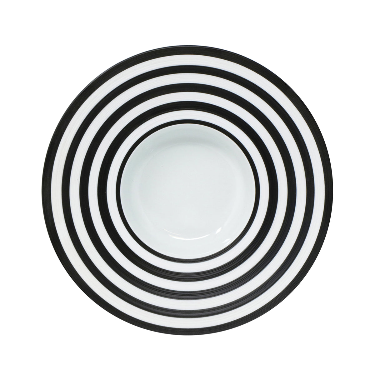 HEMISPHERE Black Striped Bakelite - Rim soup plate, large