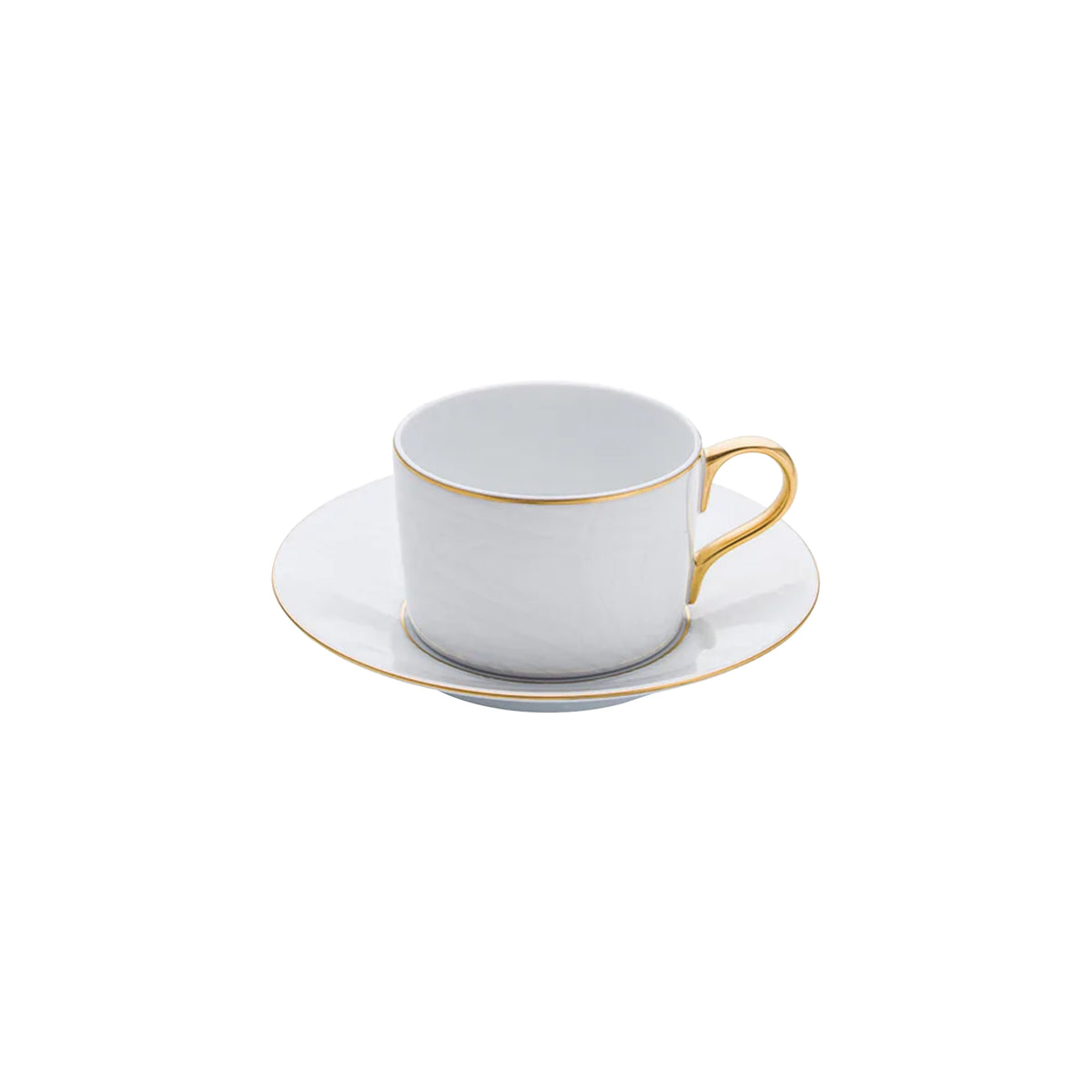 Indiennes White on White gold net - Tea cup and saucer