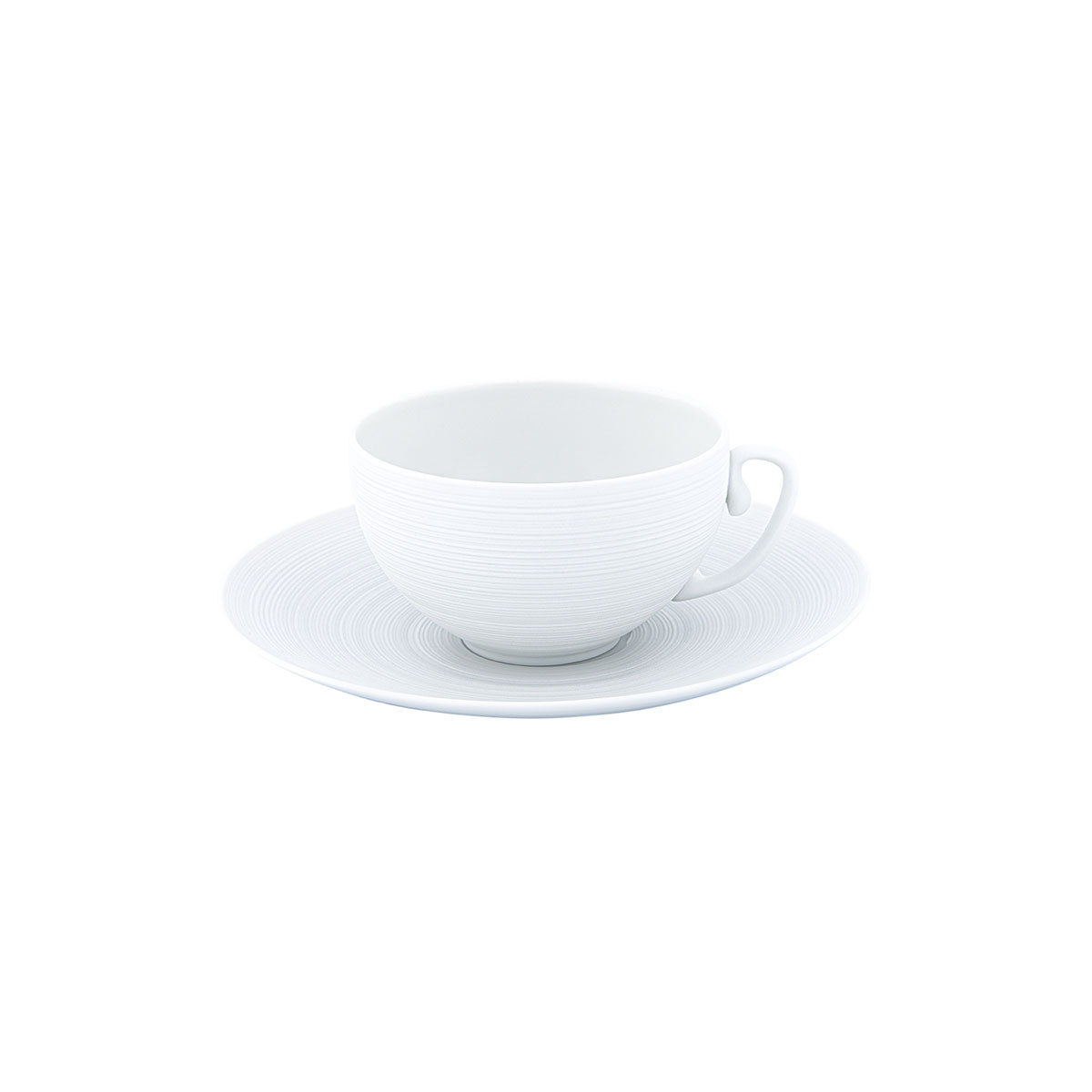 HEMISPHERE Satin White - Box of two tea cups & saucers