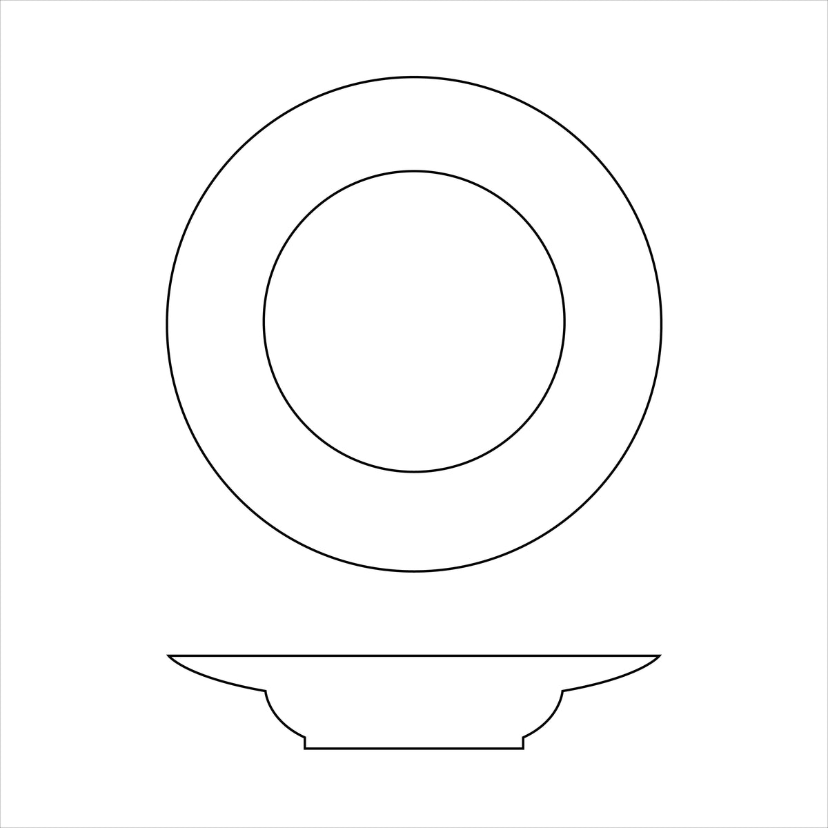 SWAN Or - Assiette creuse à aile MM